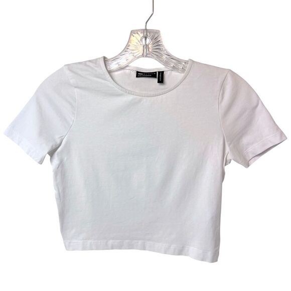 ASOS Design White Cropped Short Sleeve Top Size 6 - Picture 1 of 4